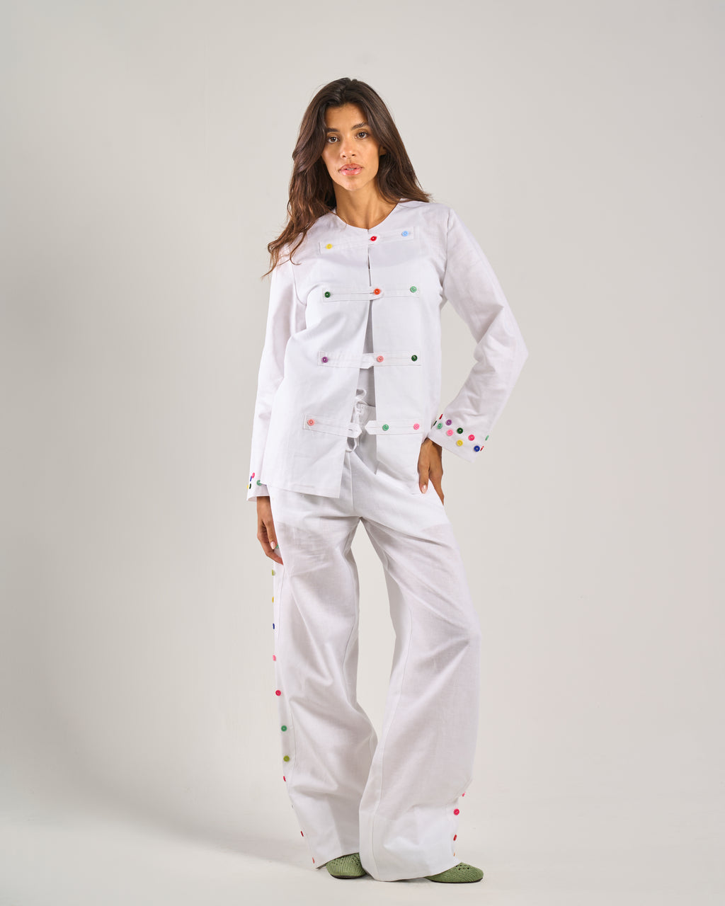 Pure Linen Pants in White
