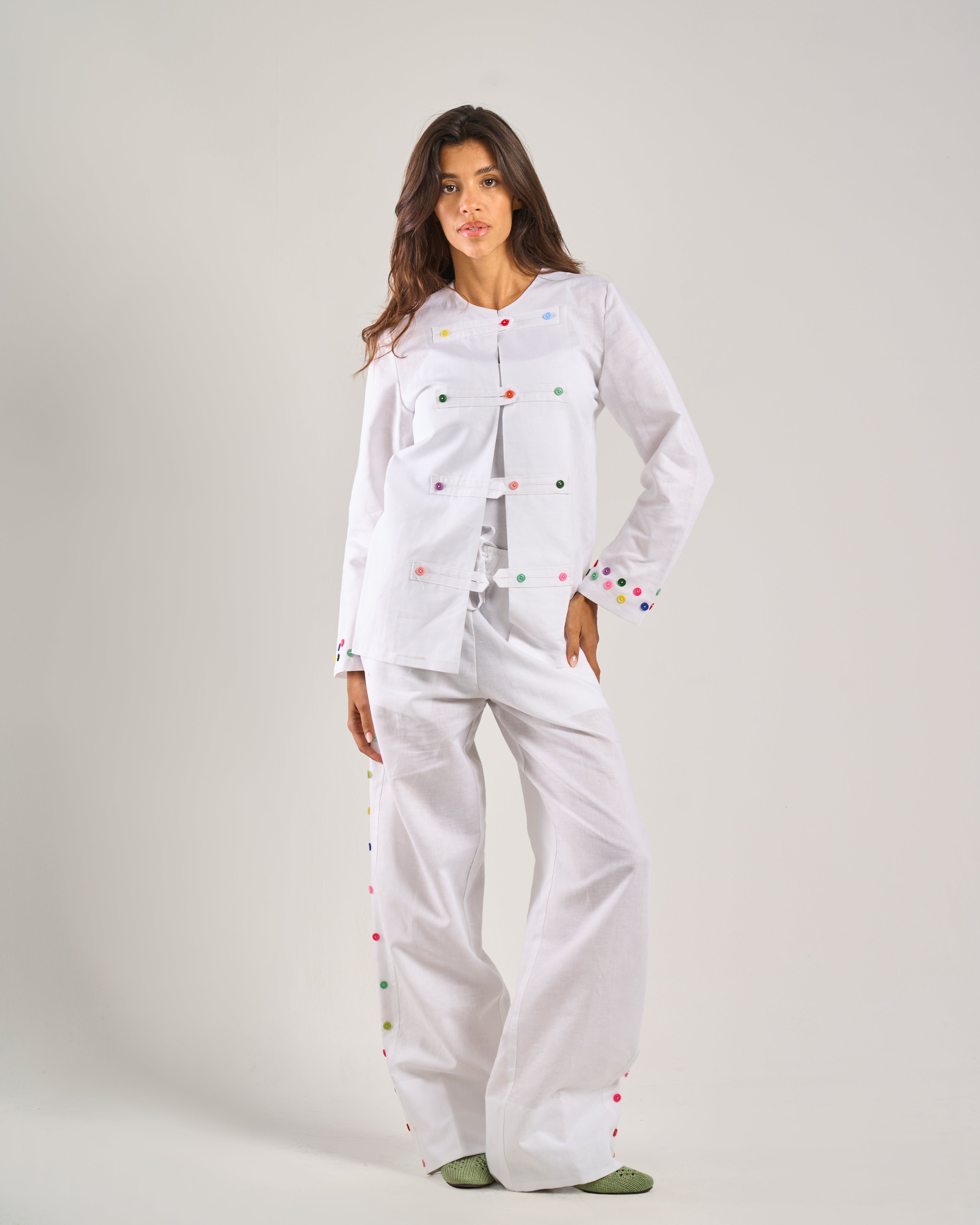 Pure Linen Pants in White