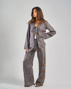 Pure Linen Pants in Grey