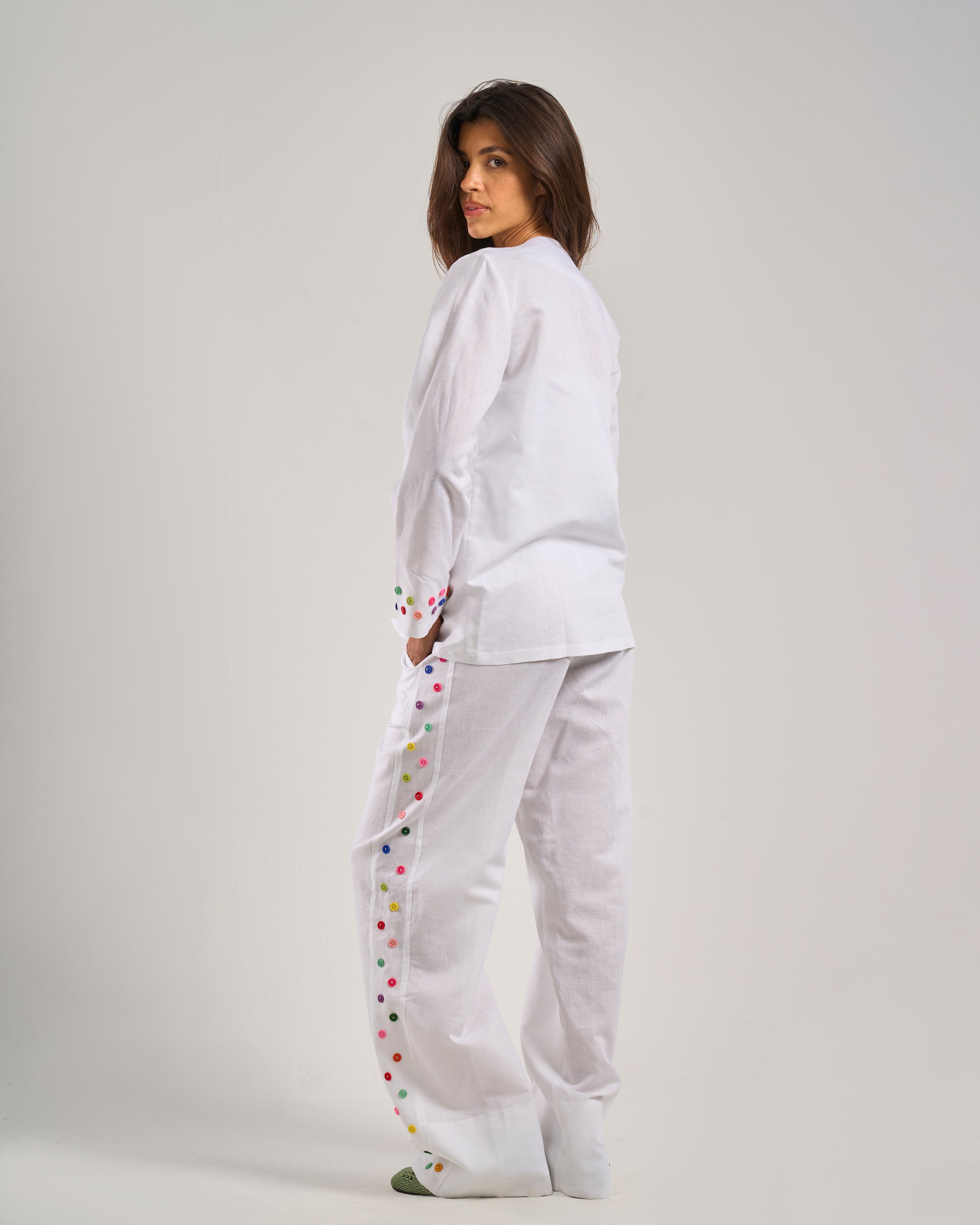 Pure Linen Pants in White