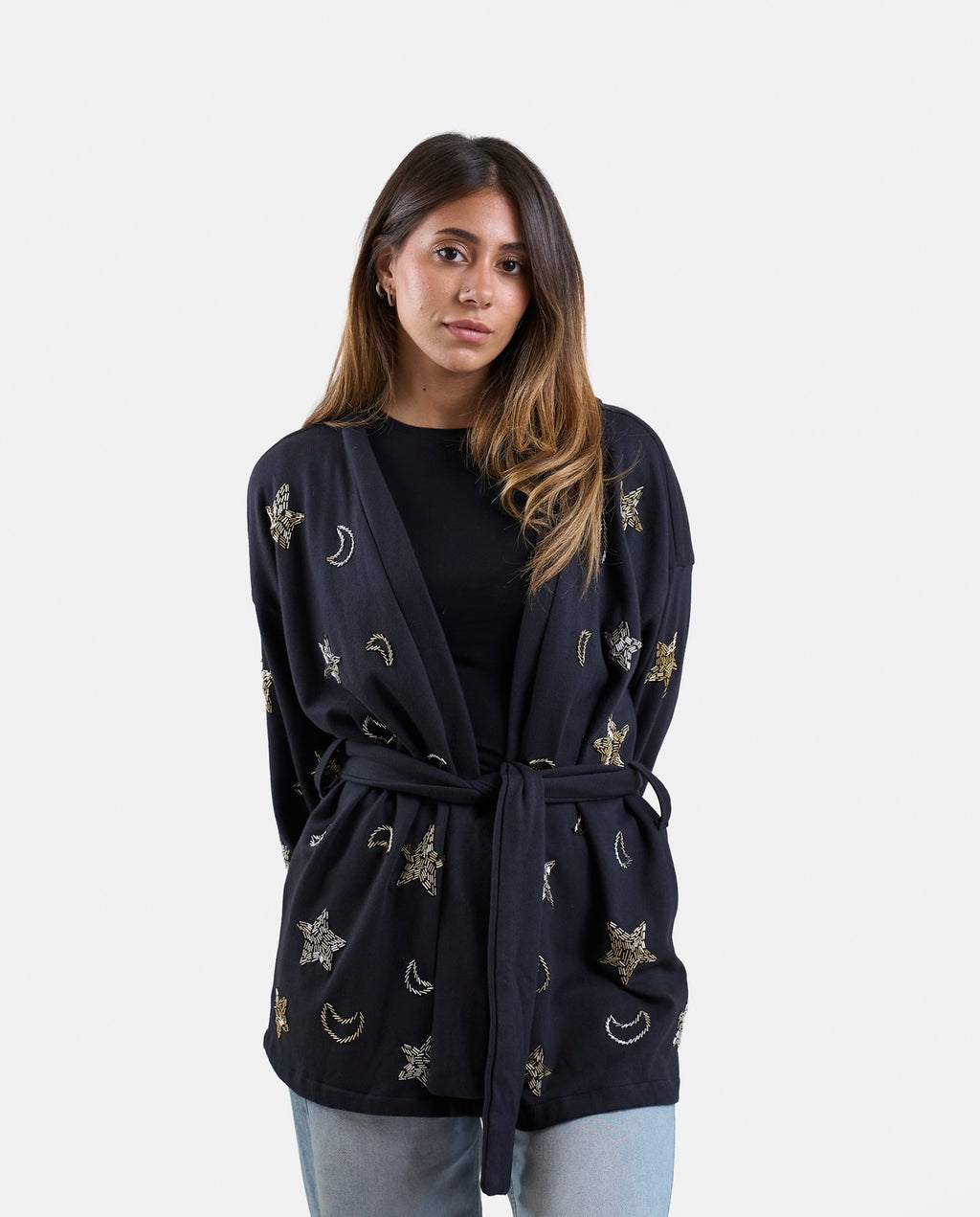 Stars & Moons Cardigan in Black