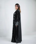 Shimmery Black Kaftan with Leather