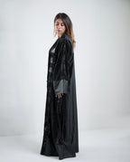 Shimmery Black Kaftan with Leather