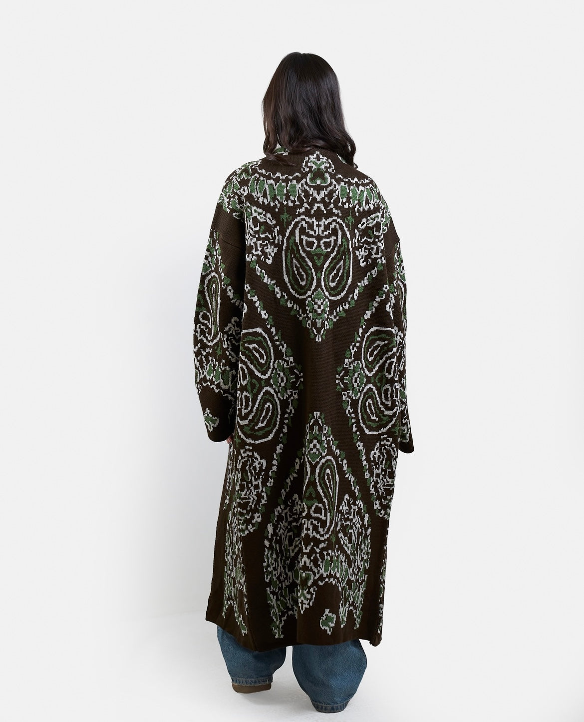 Patches Knit Cardigan in Brown