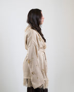 Star Knit Cardigan in Beige