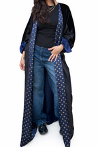 Velvet Lined Kaftan in Blue