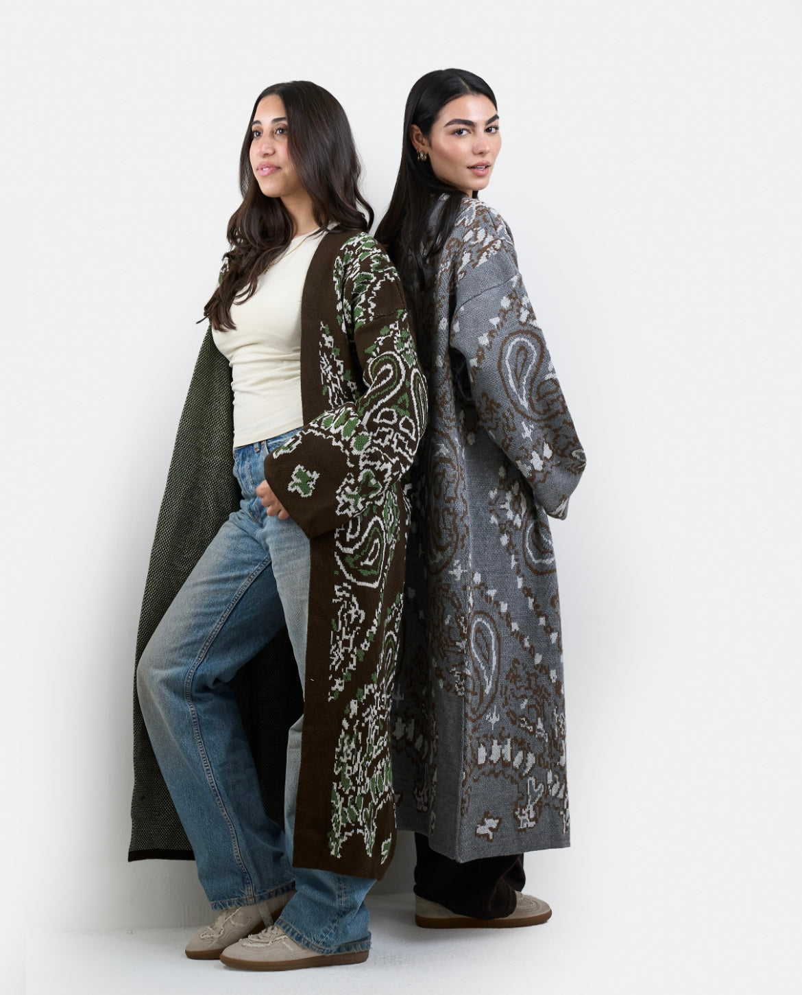 Patches Knit Cardigan in Grey