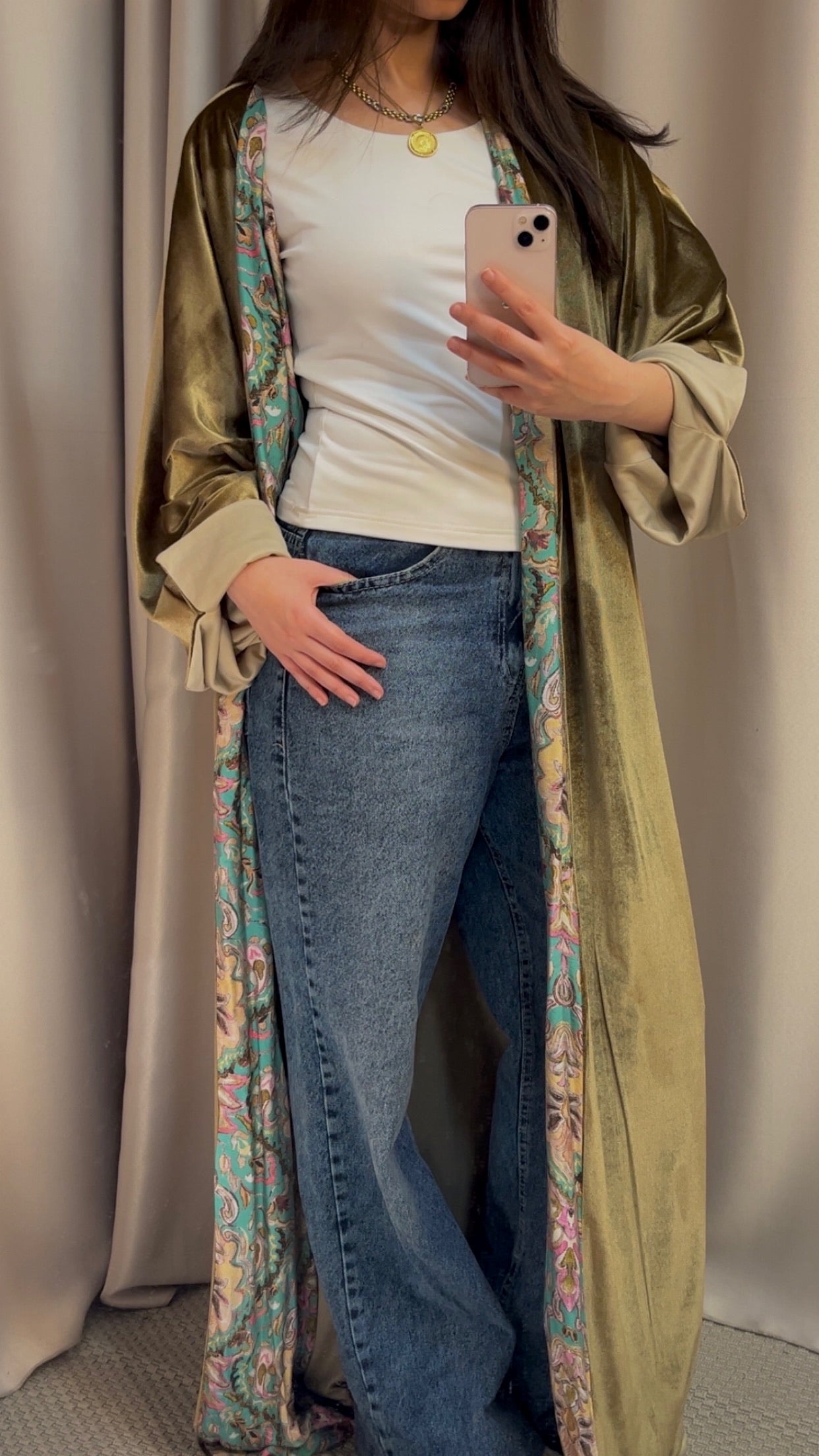Velvet Kaftan with Paisley Lining