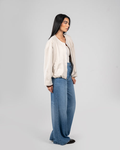 Balloon Suede Jacket in Creme