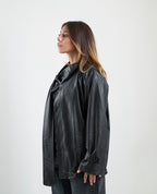 Leather Jacket with Scarf