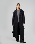 Oversized Trench Coat in Black