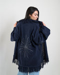 Star Knit Cardigan in Navy