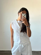 Striped Linen Vest