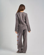 Pure Linen Pants in Grey