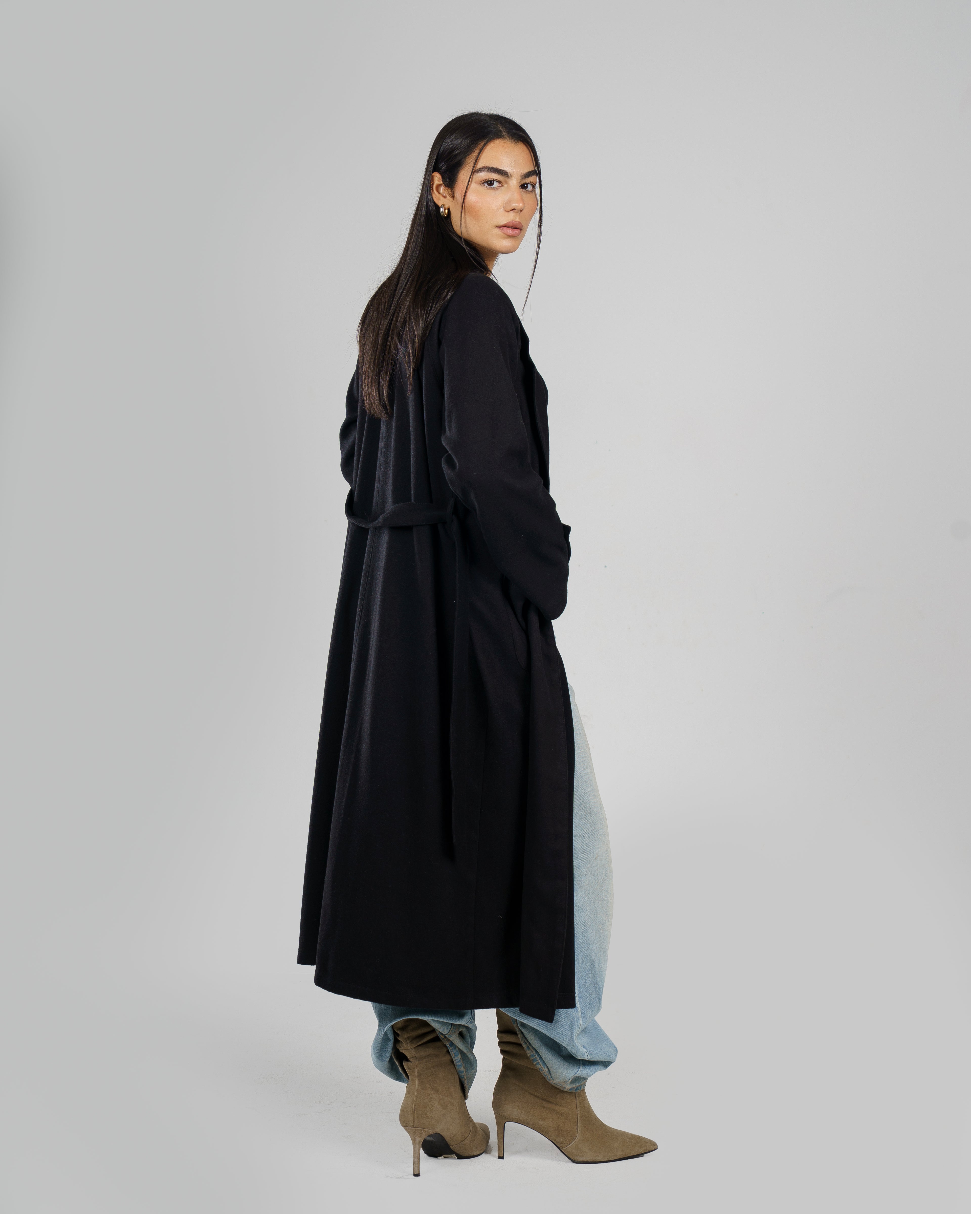 Wool Coat in Black