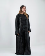 Shimmery Black Kaftan with Gabardine