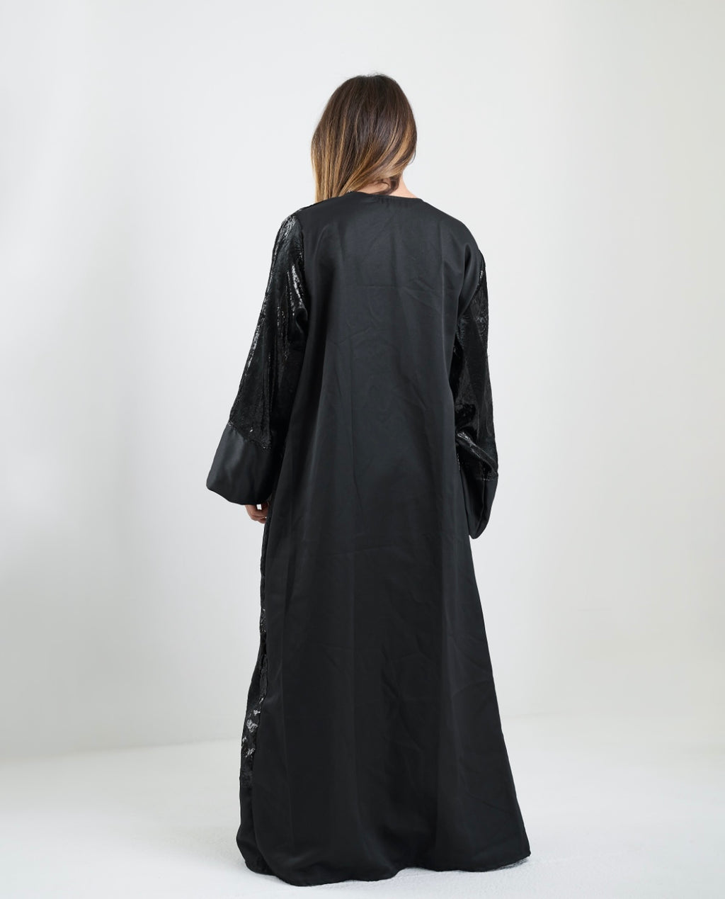 Shimmery Black Kaftan with Gabardine