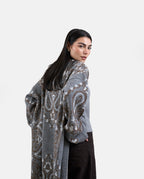 Patches Knit Cardigan in Grey