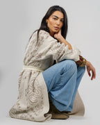 Patches Knit Cardigan in Creme