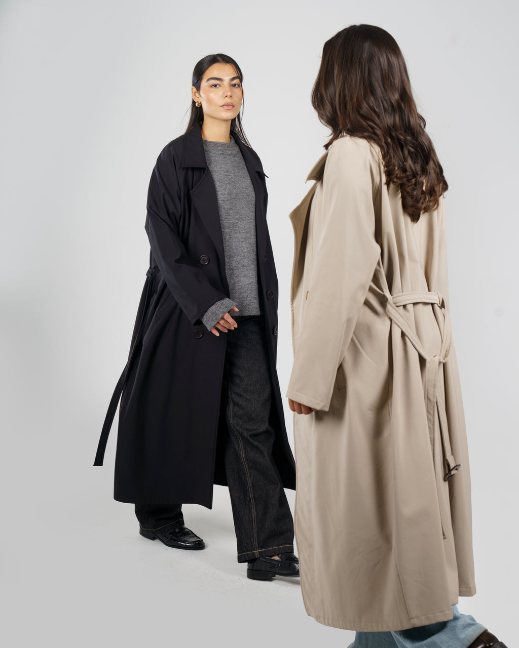 Oversized Trench Coat in Black