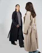 Oversized Trench Coat in Black