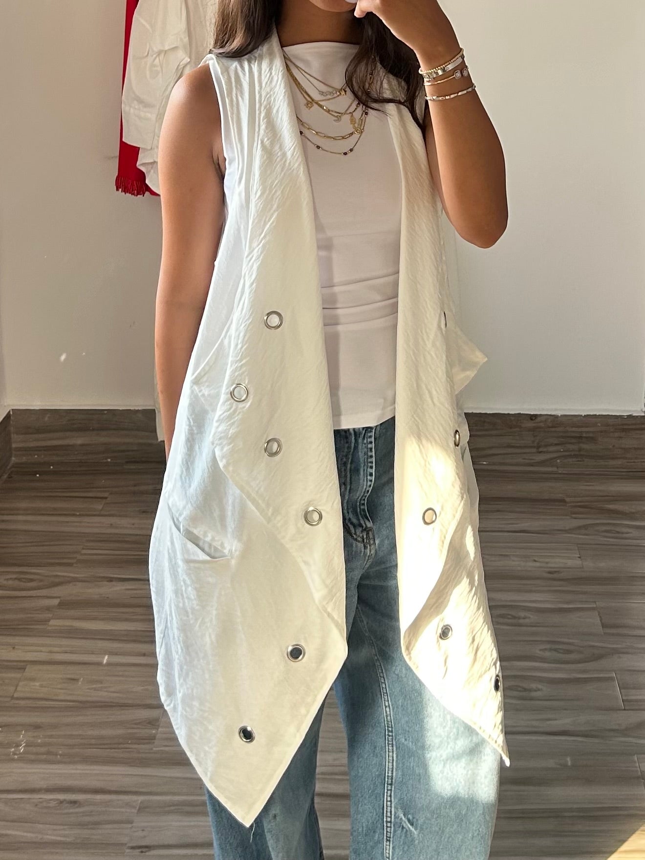 White Vest with Rings