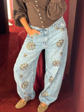 Boho Beaded Balloon Denim in Light