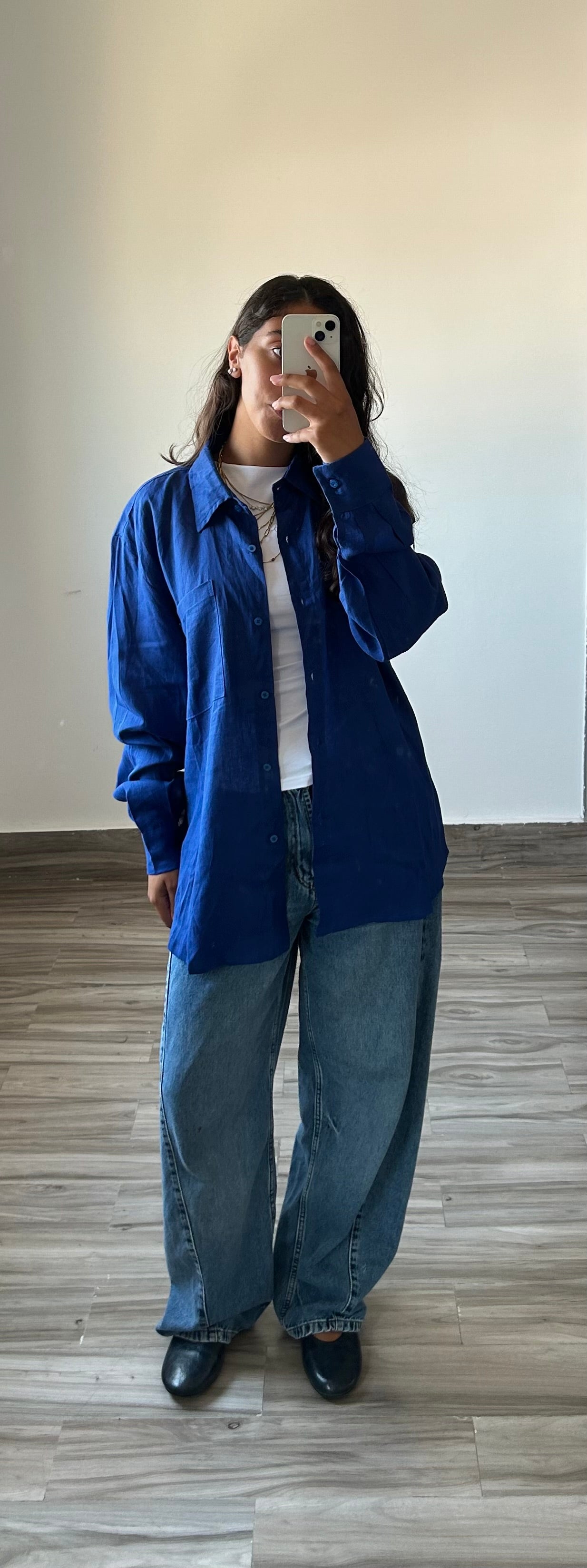 Pure Linen Shirt in Blue