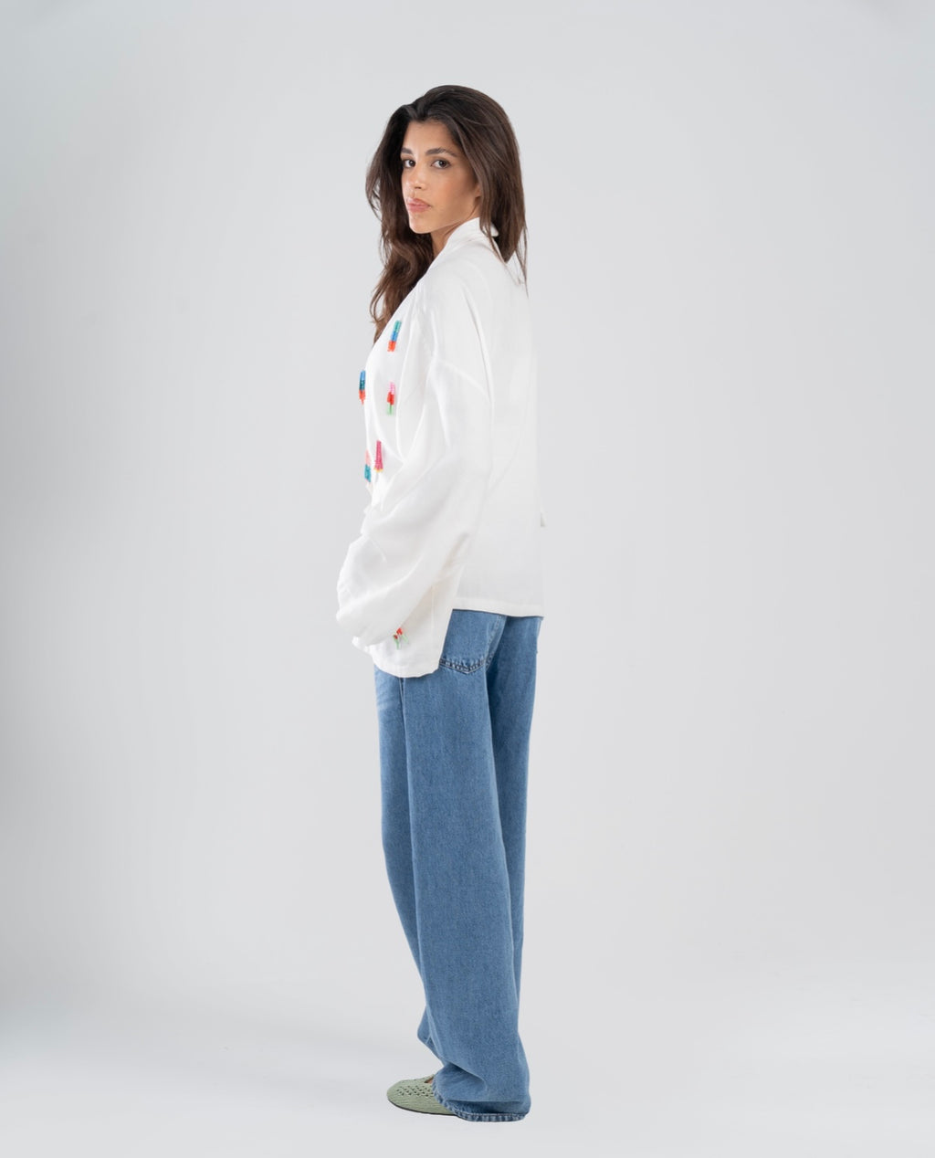 The Beads Linen Top