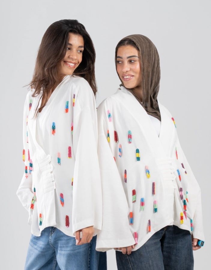 The Beads Linen Top