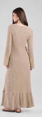 The Crochet Cardigan in Beige