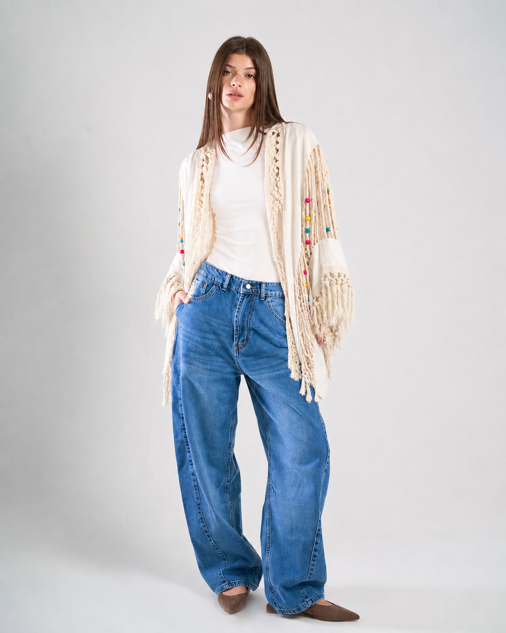 Macramé Short Cardigan