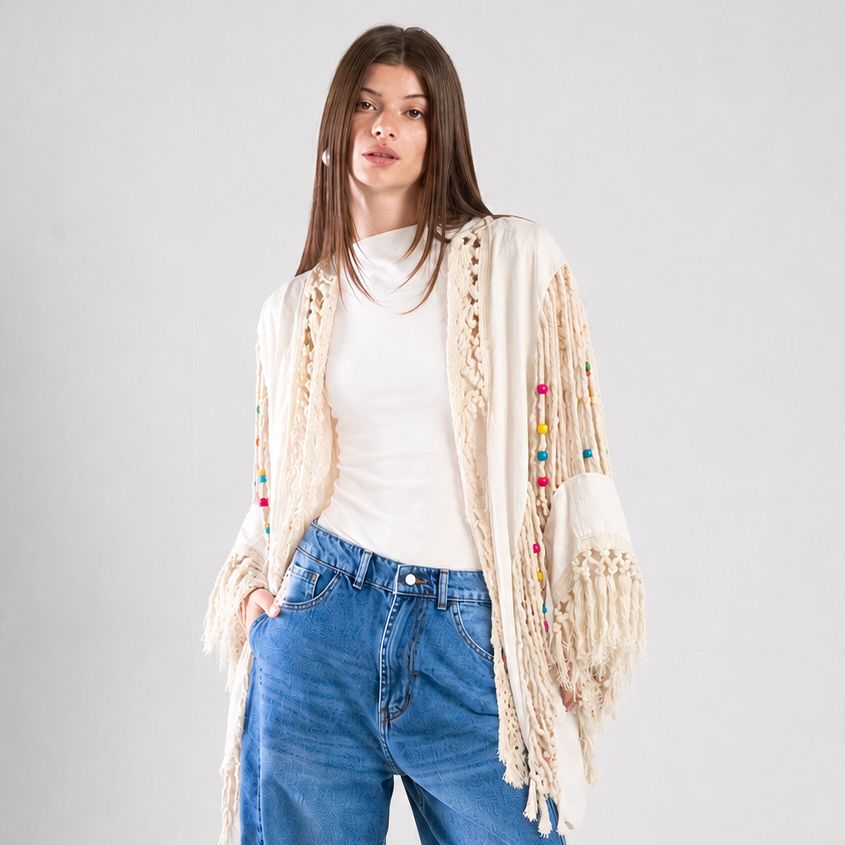 Macramé Short Cardigan