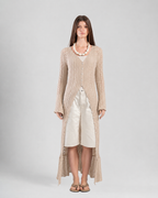 The Crochet Cardigan in Beige