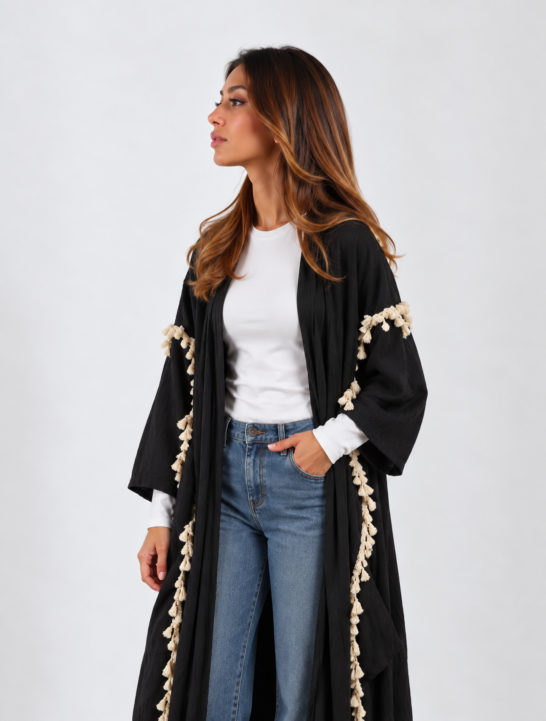 Linen Tassels Kaftan