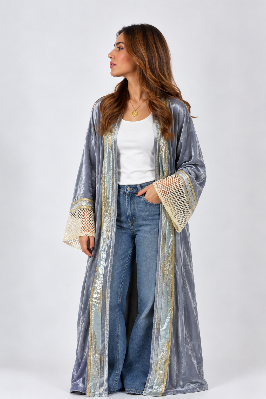 Grey Velvet Kaftan