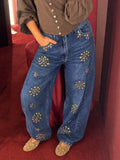 Boho Beaded Balloon Denim in Dark