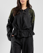 The Beaded Balloon Jacket in Black