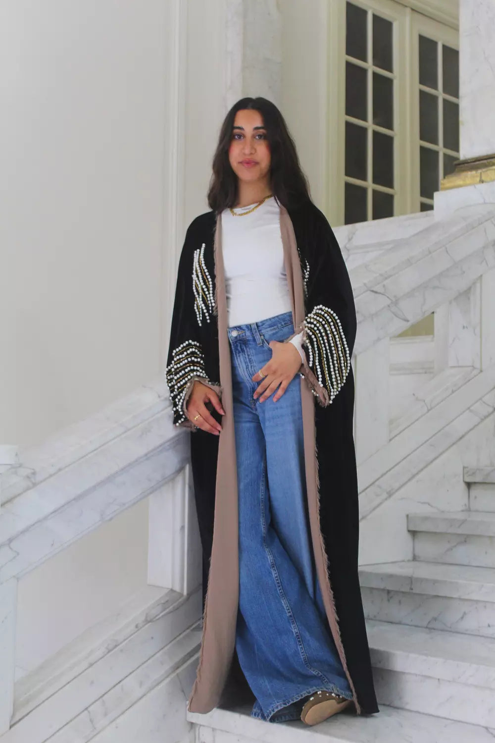 Beaded Lail Abaya Kaftan