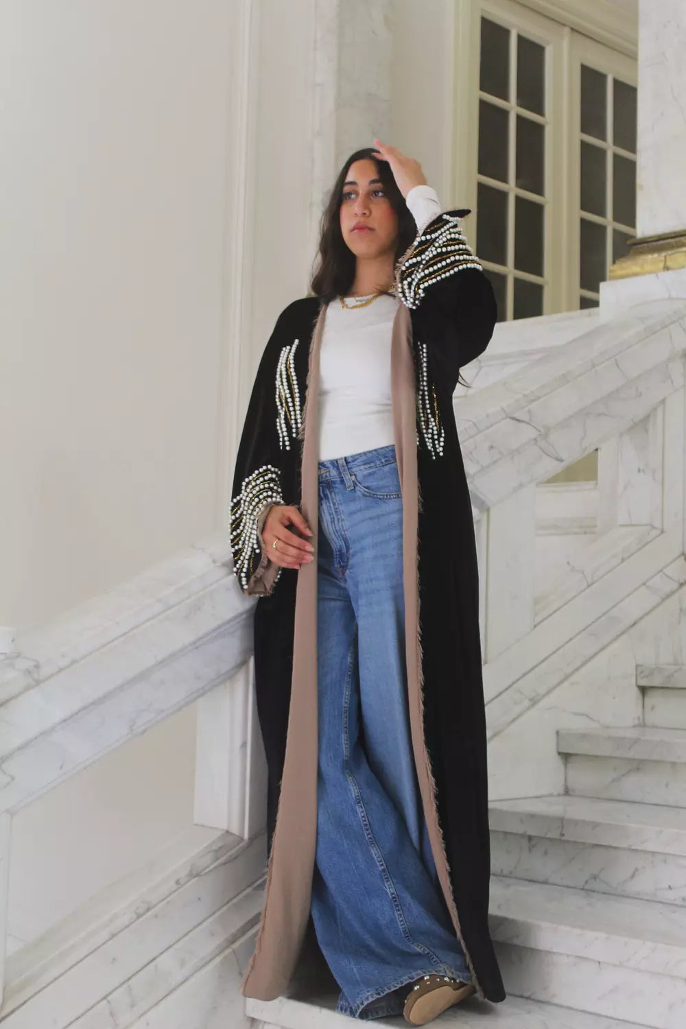 Beaded Lail Abaya Kaftan