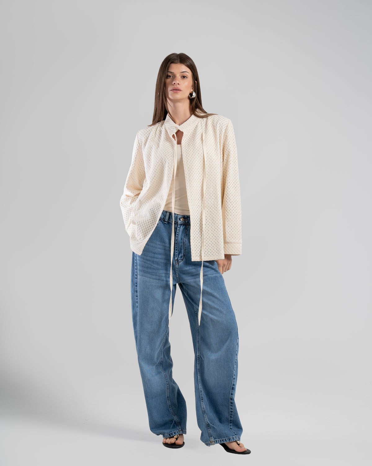 The Mandarin Top in Beige