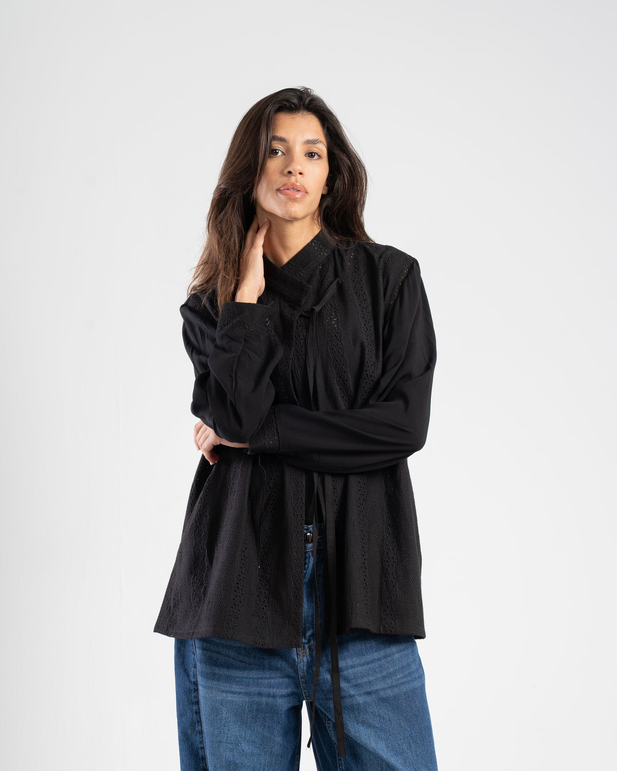 The Mandarin Top in Black