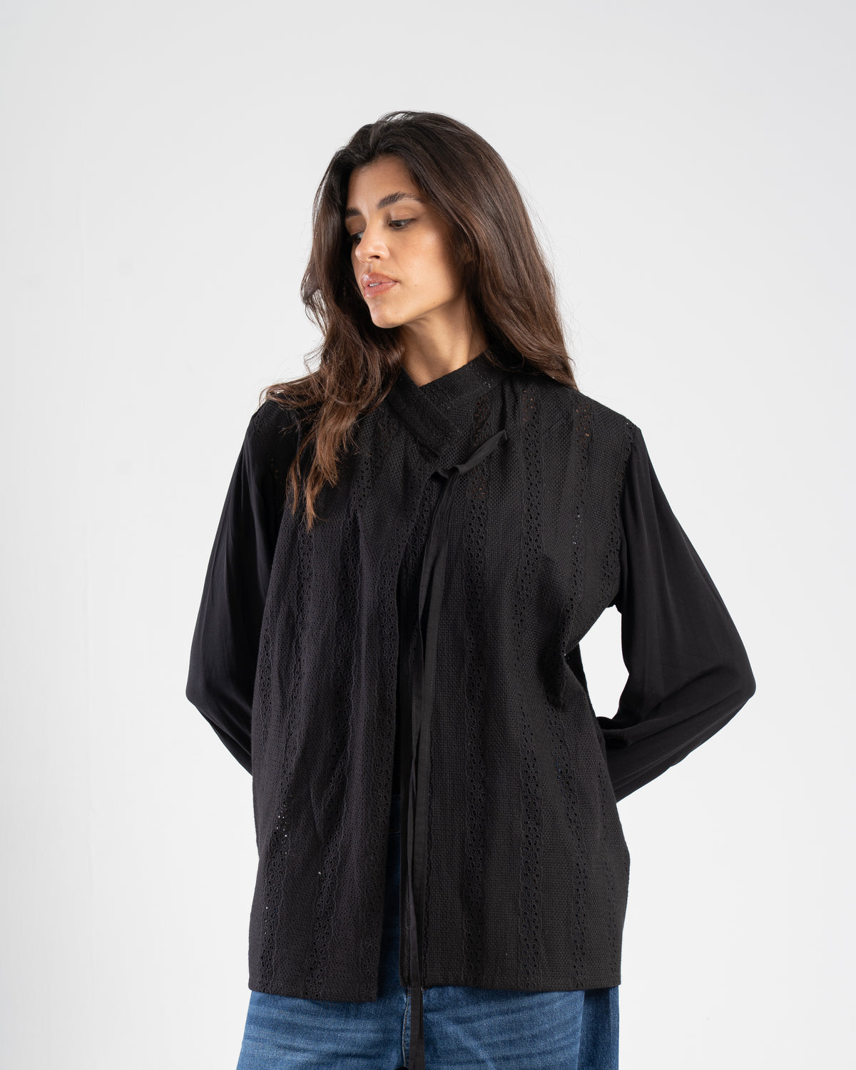 The Mandarin Top in Black