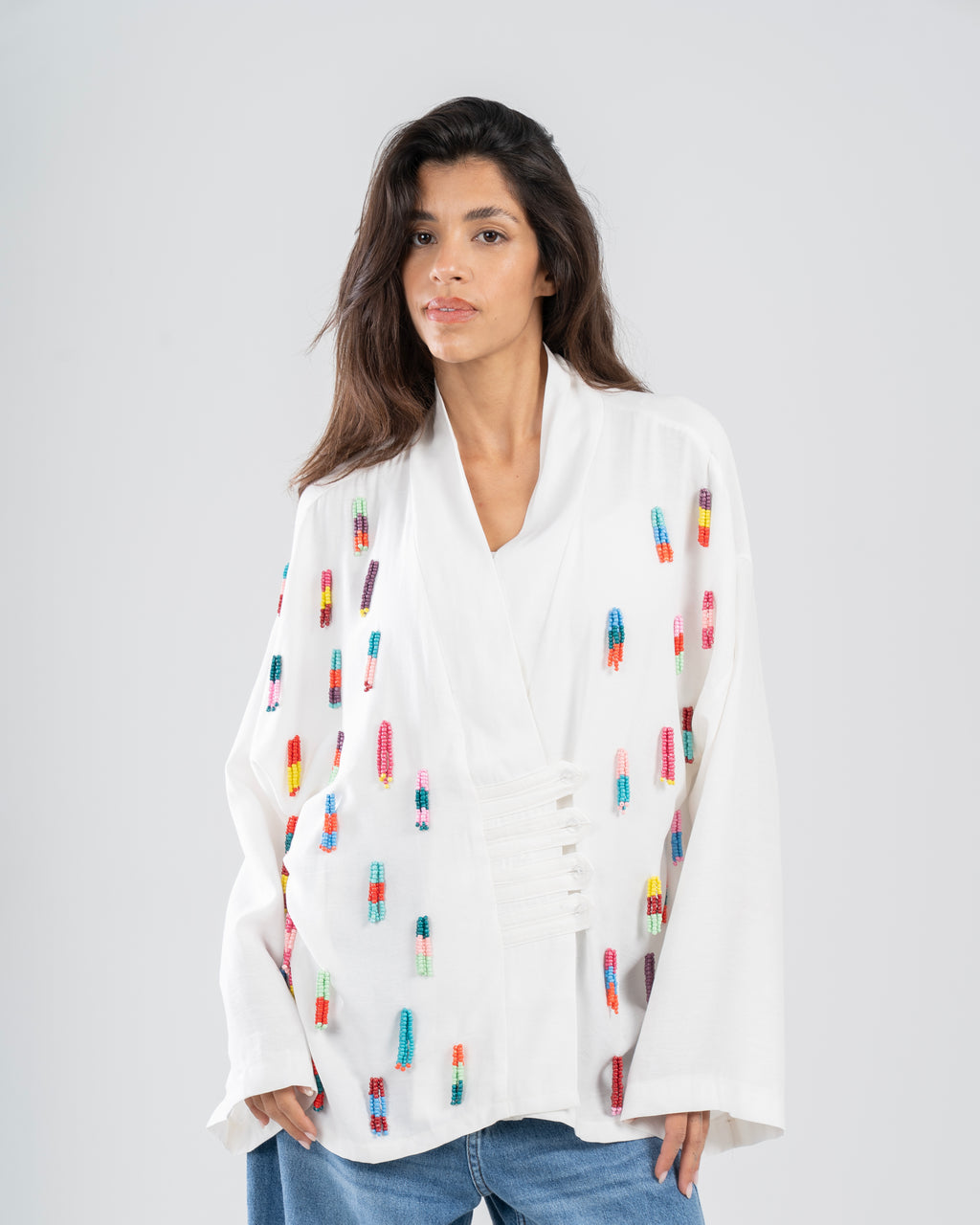 The Beads Linen Top