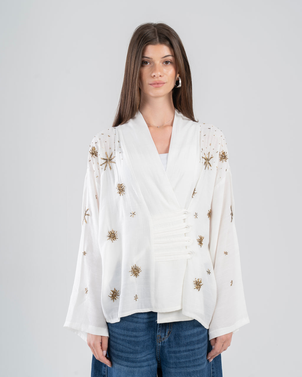 The Star Linen Top in White