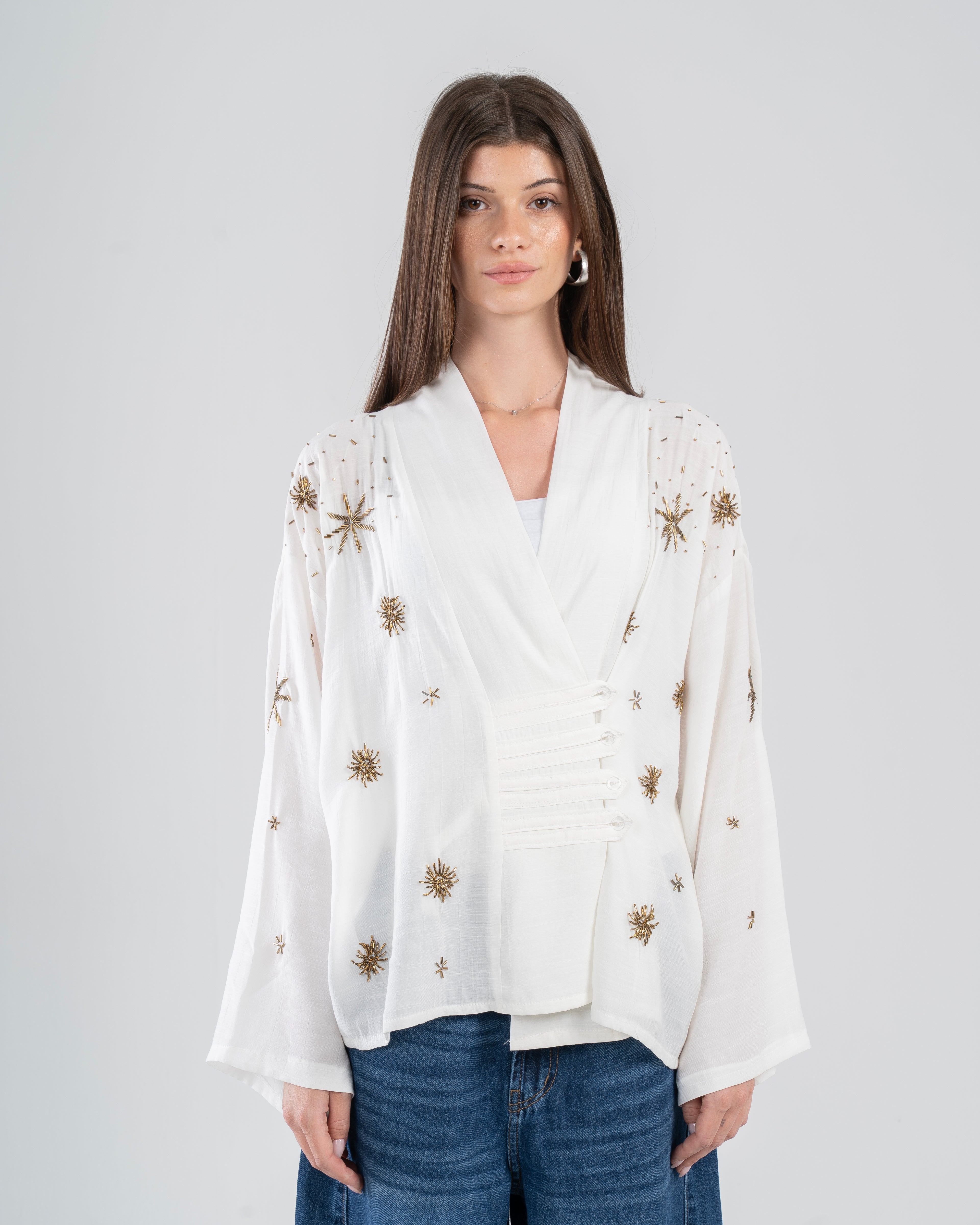 The Star Linen Top in White