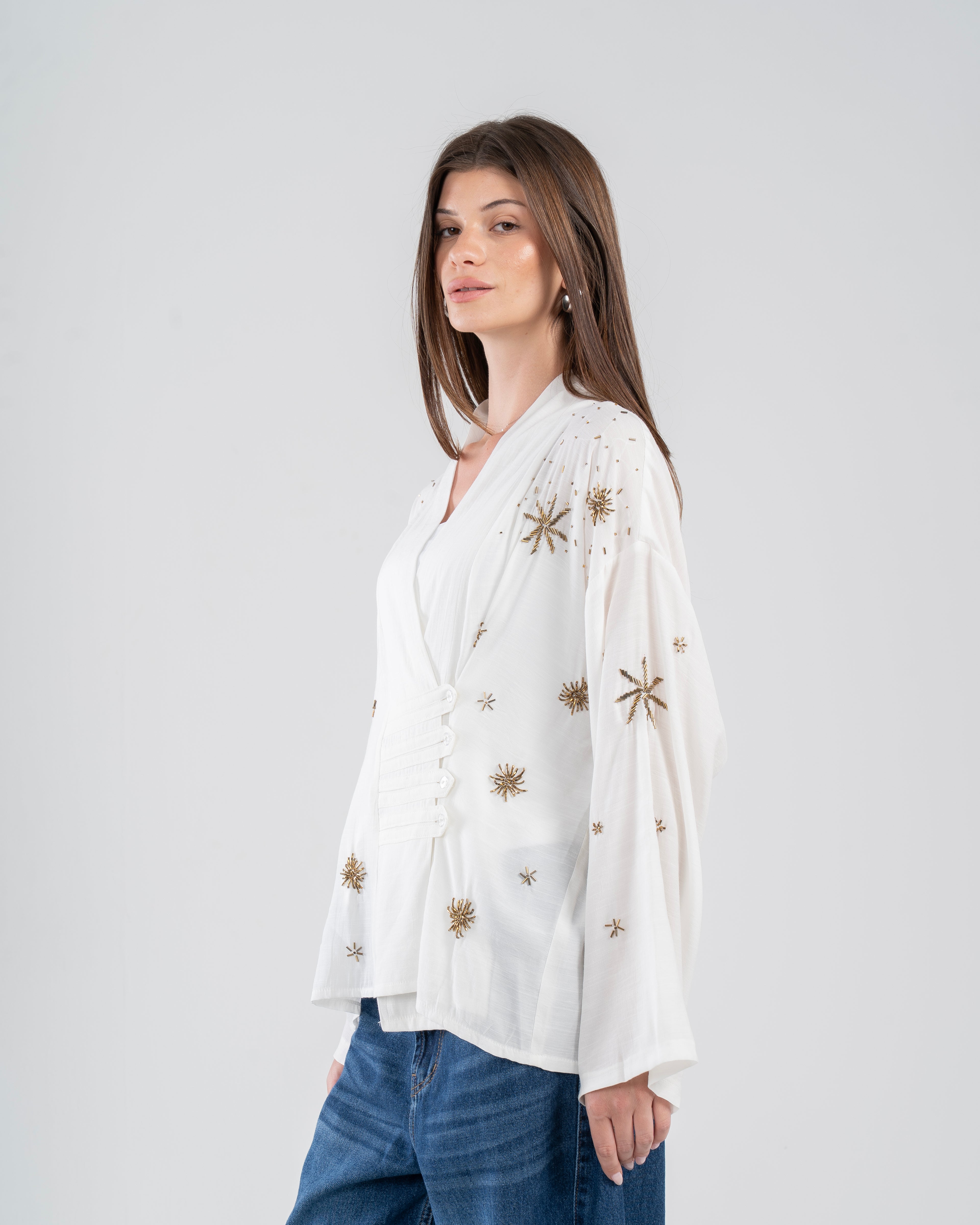 The Star Linen Top in White