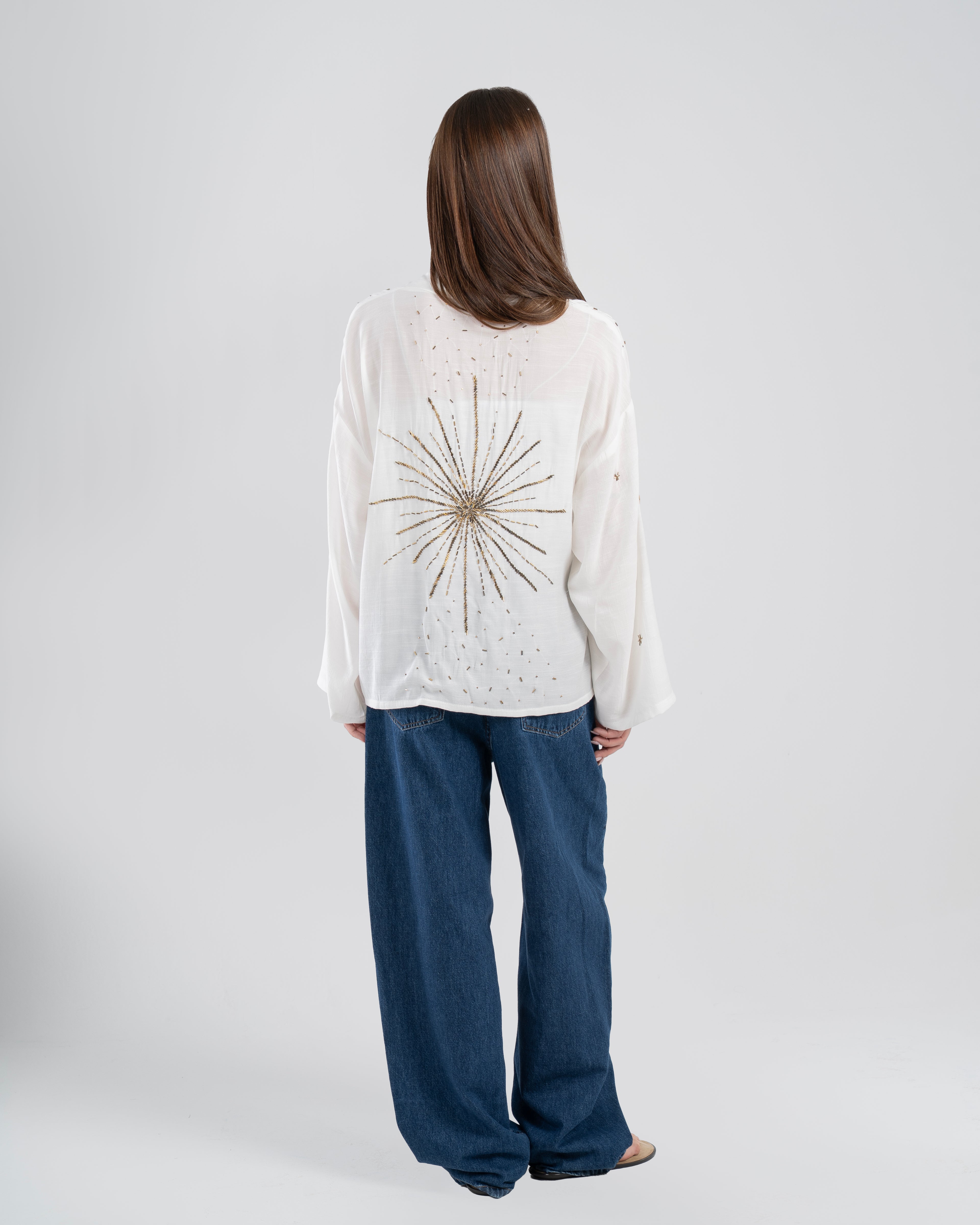 The Star Linen Top in White