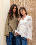 The Star Linen Top in White