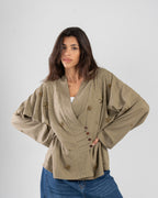 The Star Linen Top in Olive